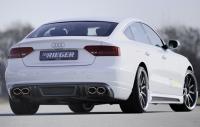 Накладка на бампер задний Audi S5 Sportback (8T) 2009-2011 для автомобилей со сдвоенным глушителем слева и справа в стиле Carbon-Optik