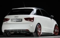 Накладка на бампер задний Audi A1 (8X) для автомобилей со штатным глушителем слева в стиле Carbon-Optik