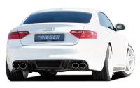 Накладка на бампер задний Audi A5 Coupe (8T) 2008-2011 для автомобилей со штатным глушителем слева без пакета S-Line в стиле Carbon-Optik