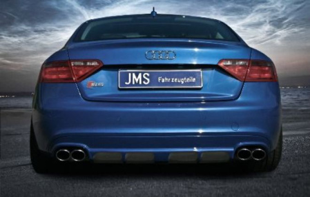 Накладка на бампер задний Audi A5*A5/S5 Coupe (8T) 2008-2011 (с пакетом S-Line) с вырезами для сдвоенного глушителя на две стороны