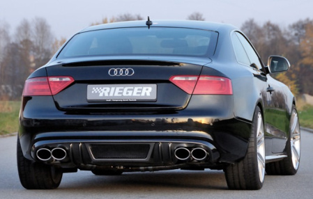 Диффузор заднего бампера Audi A5 Coupe (8T) 2008-2011 для автомобилей со сдвоенным глушителем слева c пакетом S-Line