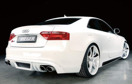 Накладка на бампер задний Audi A5 Coupe (8T) 2008-2011 для автомобилей со штатным глушителем слева c пакетом S-Line