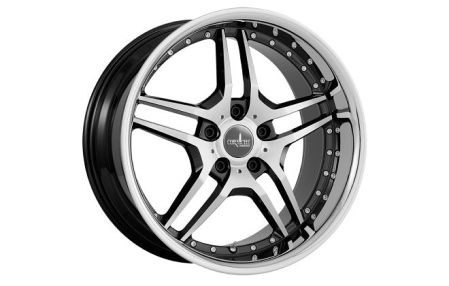 Диск литой R22 Corniche Vegas Higloss-Black-Polished/Inox Lip 10,0х22[