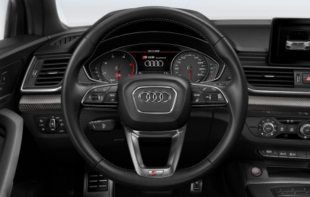 Рулевое колесо для Audi Q5 (8Y) из пакета S-Line спортивное с расширенными функциями управления, с обогревом
