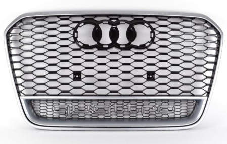 Решетка радиатора Audi A6/S6/RS6 (4G/C7) 2011-2014 из модификации RS6 aluminium matt с надписью Quattro