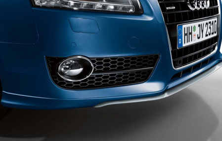 Накладка на бампер передний Audi A5 Coupe (8T) 2008-2011, A5 Sportback (8T) 2009-2011 со вставкой Aluminiumoptik