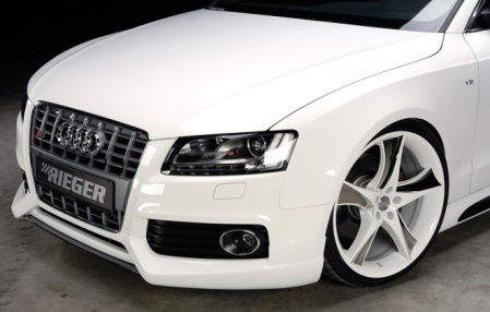 Сплиттер накладки переднего бампера Audi A5 Coupe (8T) 2008-2011, A5 Sportback (8T) 2009-2011 без пакета S-Line