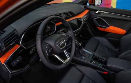 Рулевое колесо для Audi Q3 (F3) спортивное с функцией переключения передач и расширенными функциями, с обогревом